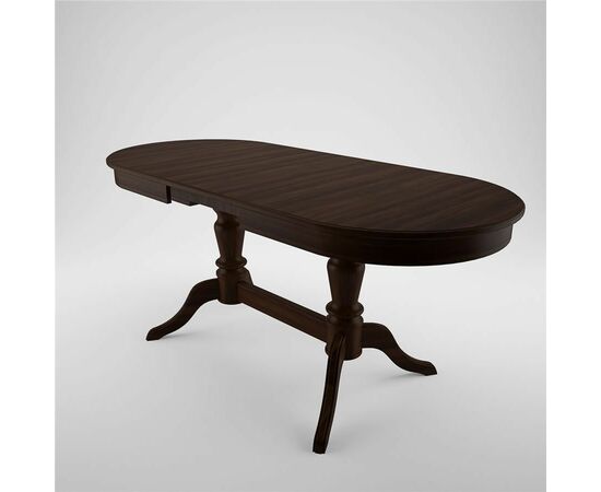 Стол обеденный овальный раздвижной Бардис-2 (Темный орех/шпон дуба), изображение 4 | Интернет магазин мебели и декора LifeDekor