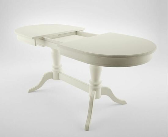 Стол обеденный овальный раздвижной Орфей-2 (Эмаль 11/Слоновая кость/шпон бук), изображение 2 | Интернет магазин мебели и декора LifeDekor