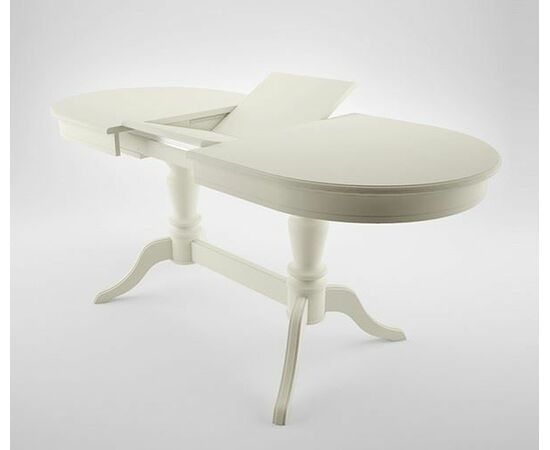 Стол обеденный овальный раздвижной Орфей-2 (Эмаль 11/Слоновая кость/шпон бук), изображение 4 | Интернет магазин мебели и декора LifeDekor