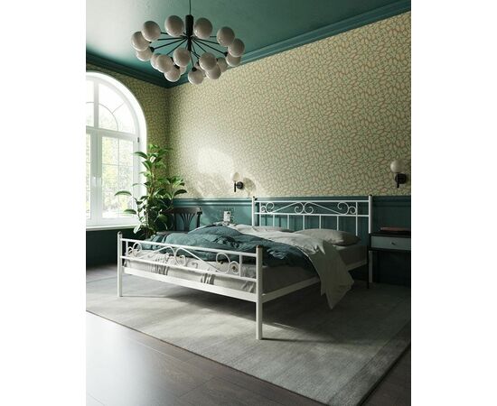 Кровать с изножьем Франческа  (160х200/ноги металл/цвет Белый) | Интернет магазин мебели и декора LifeDekor