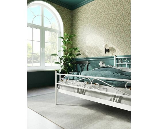 Кровать с изножьем Франческа  (160х200/ноги металл/цвет Белый), изображение 3 | Интернет магазин мебели и декора LifeDekor