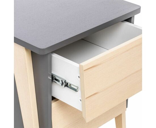 Тумбочка "Сканди" 2 ящ. (Натуральное дерево/серый ясень), изображение 6 | Интернет магазин мебели и декора LifeDekor