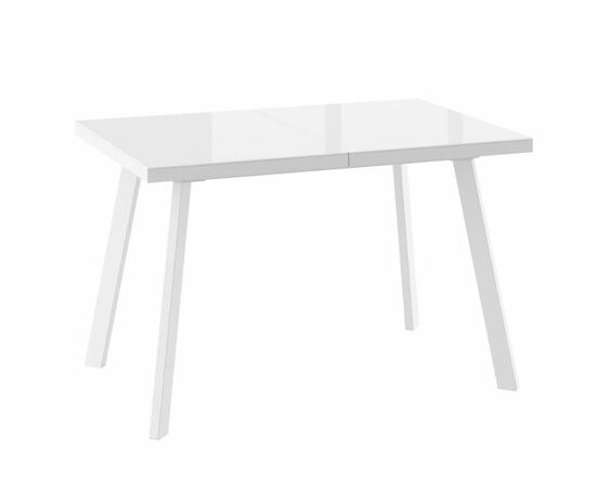 Стол обеденный раздвижной со стеклом БОРГ-120(160)х80  Белый | Интернет магазин мебели и декора LifeDekor