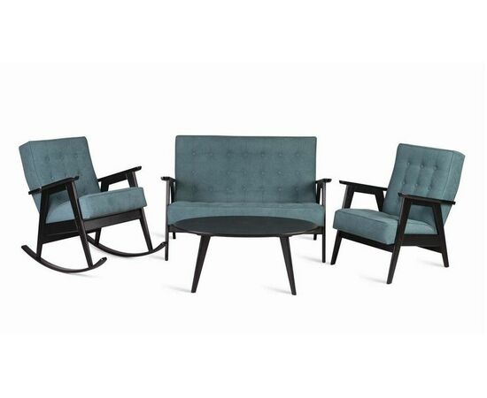 Диван двухместный РЕТРО (венге / RS 29 - бирюзовый), изображение 4 | Интернет магазин мебели и декора LifeDekor