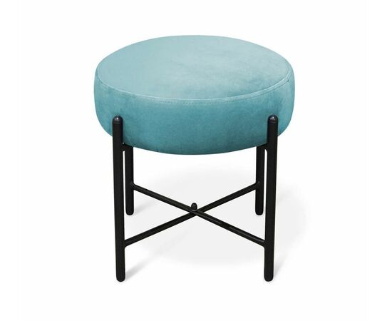 Банкетка В 4-SHT (ткань-металл/голубая пастель-черный муар) | Интернет магазин мебели и декора LifeDekor