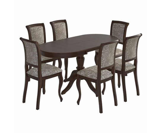 Стол обеденный овальный раздвижной Капелла-2 (Темный орех /шпон Дуб) Тип 2, изображение 4 | Интернет магазин мебели и декора LifeDekor