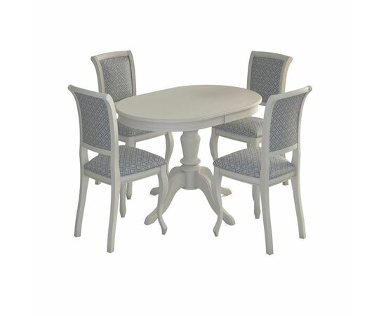 Стол обеденный овальный раздвижной Капелла-2  (Эмаль 11/Слоновая кость) Тип 2, изображение 3 | Интернет магазин мебели и декора LifeDekor