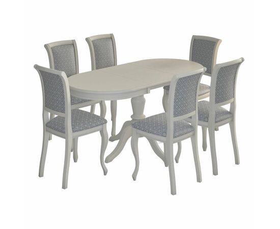 Стол обеденный овальный раздвижной Капелла-2  (Эмаль 11/Слоновая кость) Тип 2, изображение 4 | Интернет магазин мебели и декора LifeDekor