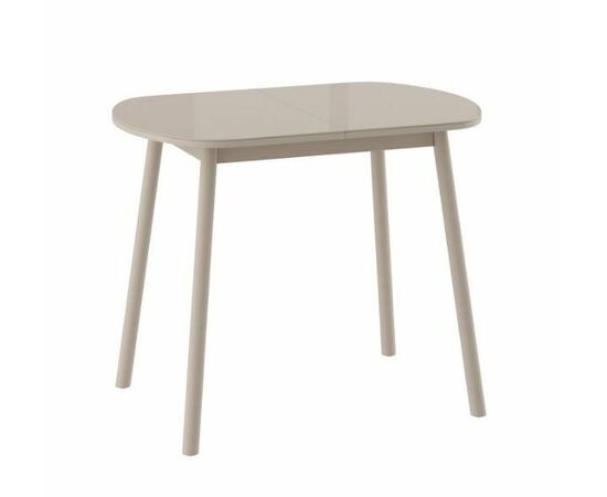 РАУНД стол раздвижной со стеклом 94(124)х64, Капучино/Капучино | Интернет магазин мебели и декора LifeDekor