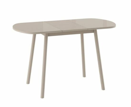 РАУНД стол раздвижной со стеклом 94(124)х64, Капучино/Капучино, изображение 2 | Интернет магазин мебели и декора LifeDekor