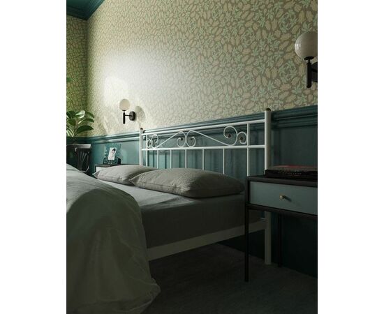 Кровать "Франческа" с изножьем (120х200/ноги металл/цвет Белый), изображение 3 | Интернет магазин мебели и декора LifeDekor