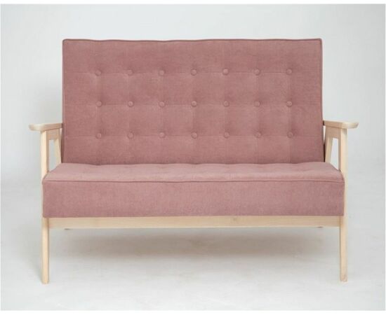 Диван двухместный РЕТРО (беленый дуб / RS 12 - розовый), изображение 2 | Интернет магазин мебели и декора LifeDekor