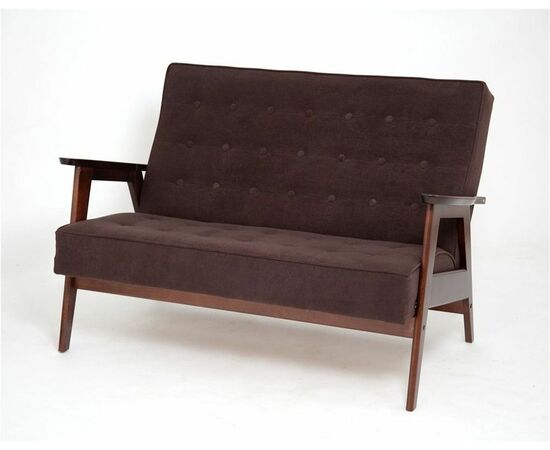 Диван двухместный РЕТРО (темный тон / RS32 - коричневый), изображение 2 | Интернет магазин мебели и декора LifeDekor