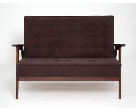 Диван двухместный РЕТРО (темный тон / RS32 - коричневый) | Интернет магазин мебели и декора LifeDekor
