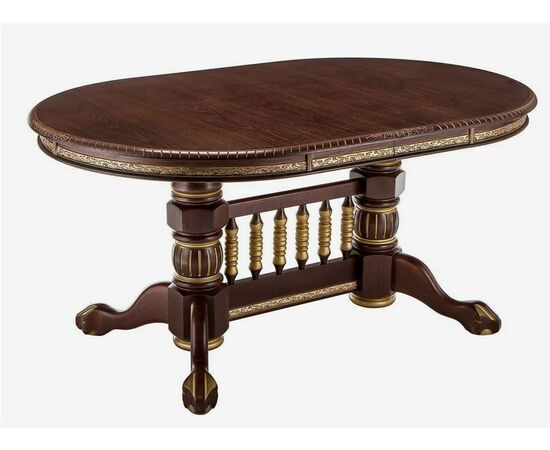 Стол обеденный раздвижной АЗИЯ-М  (Матовый лак/Темный орех / патина золото) | Интернет магазин мебели и декора LifeDekor Стол обеденный раздвижной АЗИЯ-М  (Матовый лак/Темный орех / патина золото) | Интернет магазин мебели и декора LifeDekor