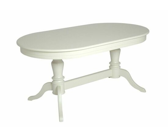 Стол обеденный овальный раздвижной Орфей-1 (Эмаль 11 / шпон бук)  Слоновая кость | Интернет магазин мебели и декора LifeDekor