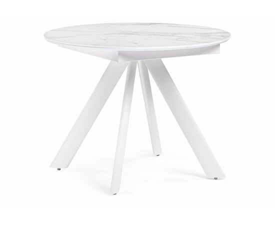 Стол стеклянный Галвестон 100х76 белый мрамор / белый | Интернет магазин мебели и декора LifeDekor