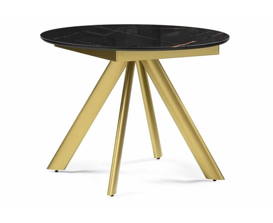 Стол стеклянный Галвестон 100х76 обсидиан / черный / золото | Интернет магазин мебели и декора LifeDekor