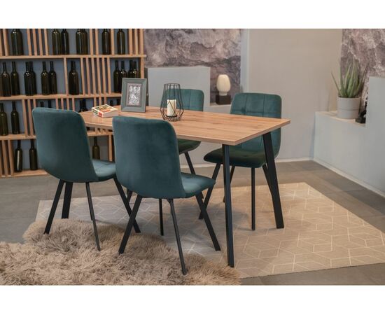 Стол деревянный Тринити Лофт 120х80 25 мм дуб делано темный / черный матовый, изображение 5 | Интернет магазин мебели и декора LifeDekor