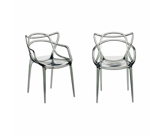 Комплект из 2-х стульев Masters прозрачный серый | Интернет магазин мебели и декора LifeDekor