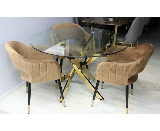 Стол обеденный Элис DT-2850.2, 120х120х75 см, прозрачный, изображение 2 | Интернет магазин мебели и декора LifeDekor