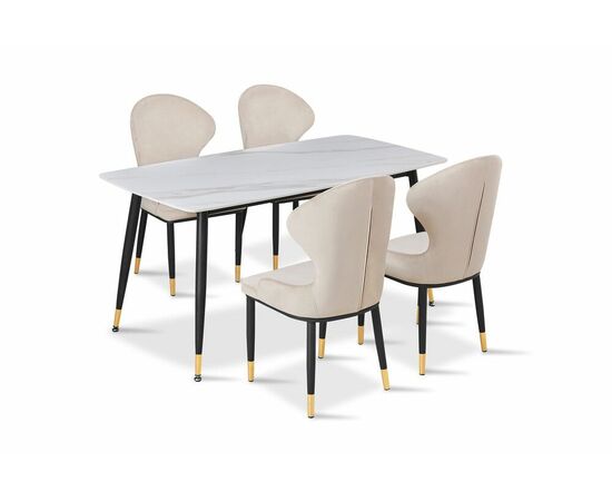 Стол обеденный Рио DT-2849.1, 140х80х75 см, белый мрамор, изображение 3 | Интернет магазин мебели и декора LifeDekor