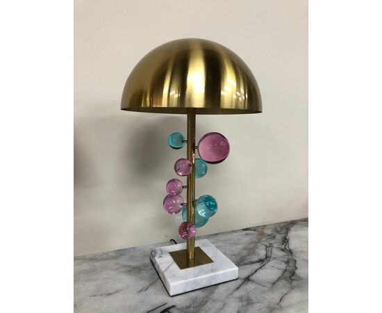 Лампа настольная MOLECULE с разноцветными шарами, 30х51 см, золото, изображение 4 | Интернет магазин мебели и декора LifeDekor
