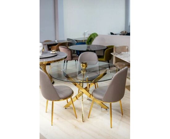 Стол обеденный Элис DT-2850.2, 120х120х75 см, прозрачный, изображение 3 | Интернет магазин мебели и декора LifeDekor