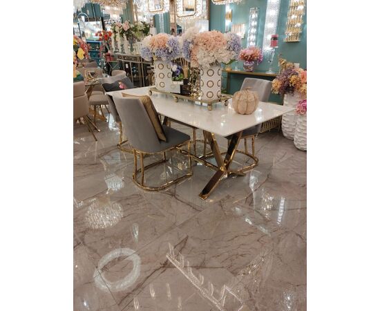 Стол обеденный Дориан DT-2853, 180х90х75 см, белый мрамор, изображение 5 | Интернет магазин мебели и декора LifeDekor