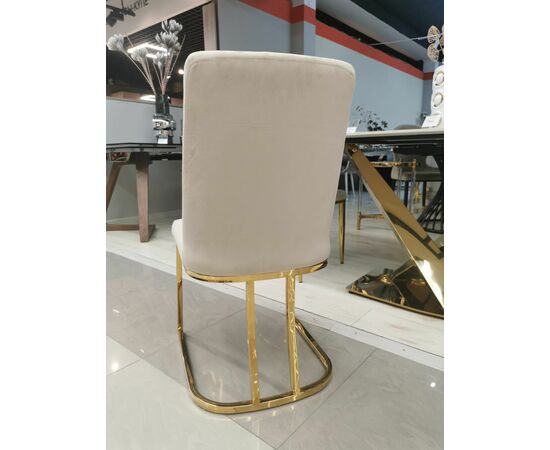 Стул обеденный Пресли DX-2055-1, 46х47х88, бежевый, золото, изображение 5 | Интернет магазин мебели и декора LifeDekor