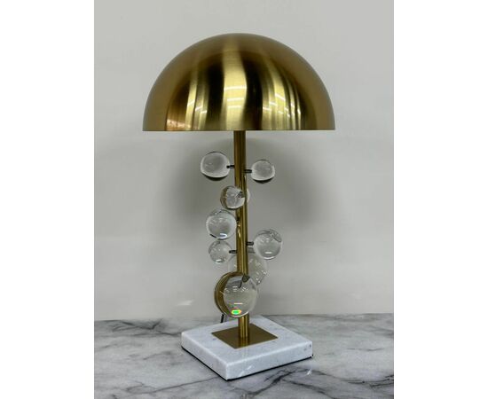 Лампа настольная MOLECULE с прозрачными шарами, 30х51 см, золото | Интернет магазин мебели и декора LifeDekor