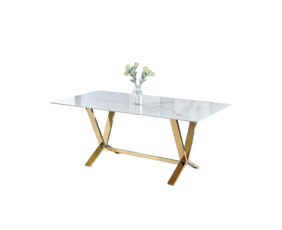 Стол обеденный Дориан DT-2853, 180х90х75 см, белый мрамор | Интернет магазин мебели и декора LifeDekor