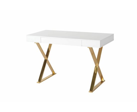 Стол-консоль Рокки MJ-001.1, 120х55х76 см, белый, золото | Интернет магазин мебели и декора LifeDekor