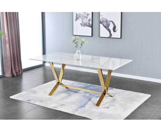 Стол обеденный Дориан DT-2853, 180х90х75 см, белый мрамор, изображение 2 | Интернет магазин мебели и декора LifeDekor