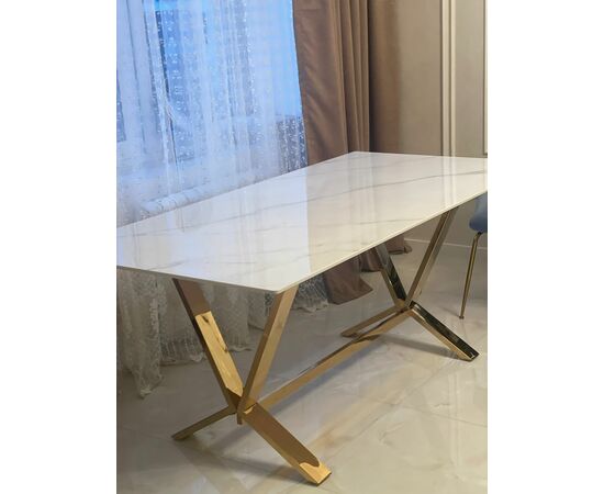 Стол обеденный Дориан DT-2853, 180х90х75 см, белый мрамор, изображение 4 | Интернет магазин мебели и декора LifeDekor