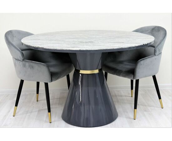 Стол обеденный Орион F-1435, 120х120х76 см, серый мрамор, изображение 3 | Интернет магазин мебели и декора LifeDekor
