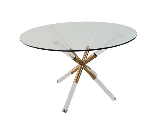 Стол обеденный Брайт MH-08DT, 110x110 см, прозрачный, изображение 3 | Интернет магазин мебели и декора LifeDekor