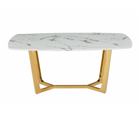 Стол обеденный Ланс DT-2852, 140х80х75 см, белый мрамор, изображение 2 | Интернет магазин мебели и декора LifeDekor