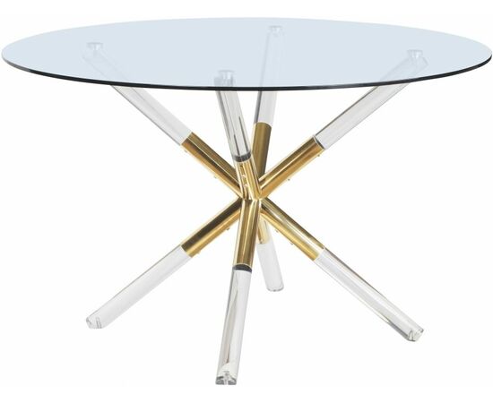 Стол обеденный Брайт MH-08DT, 110x110 см, прозрачный | Интернет магазин мебели и декора LifeDekor