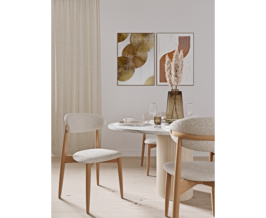 Стул Lucas тёмно-серый букле с ножками цвета орех, изображение 5 | Интернет магазин мебели и декора LifeDekor