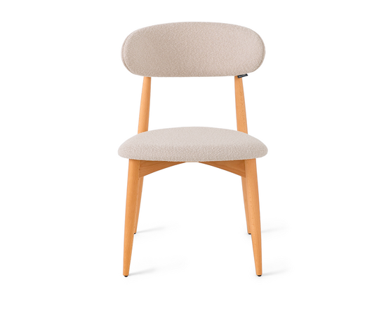 Стул Lucas латте букле с ножками цвета орех, изображение 2 | Интернет магазин мебели и декора LifeDekor