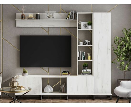 Стенка «Аурелия», дуб крафт белый, изображение 2 | Интернет магазин мебели и декора LifeDekor