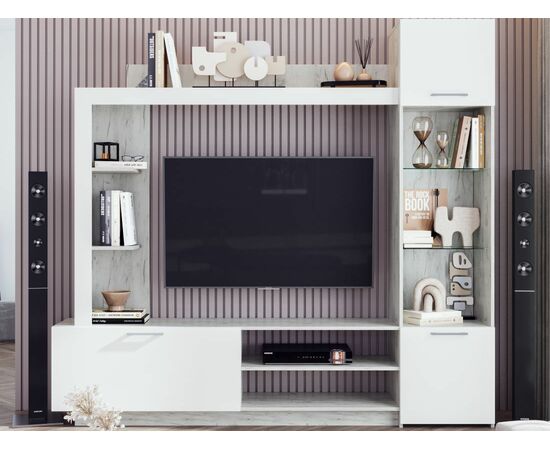 Стенка «Онтарио», Софт вайт/Дуб крафт белый, изображение 2 | Интернет магазин мебели и декора LifeDekor