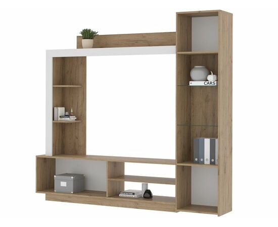 Стенка «Онтарио», Софт вайт/Дуб крафт золотой, изображение 7 | Интернет магазин мебели и декора LifeDekor