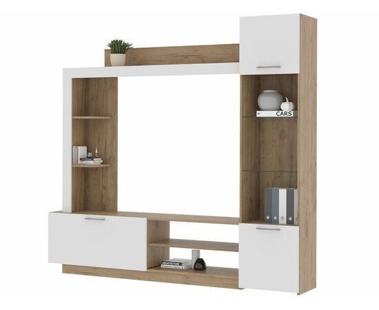 Стенка «Онтарио», Софт вайт/Дуб крафт золотой, изображение 5 | Интернет магазин мебели и декора LifeDekor