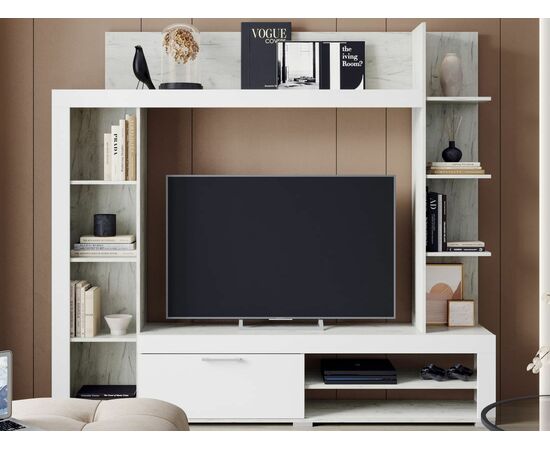 Стенка «Васанта», Софт вайт/Дуб крафт белый, изображение 2 | Интернет магазин мебели и декора LifeDekor