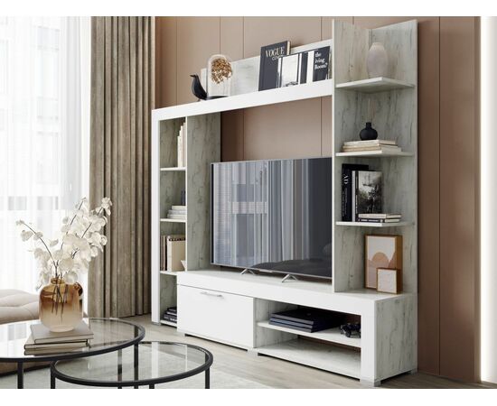 Стенка «Васанта», Софт вайт/Дуб крафт белый, изображение 3 | Интернет магазин мебели и декора LifeDekor