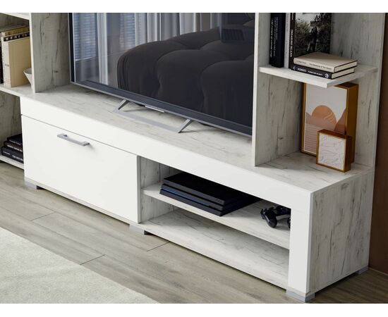 Стенка «Васанта», Софт вайт/Дуб крафт белый, изображение 4 | Интернет магазин мебели и декора LifeDekor