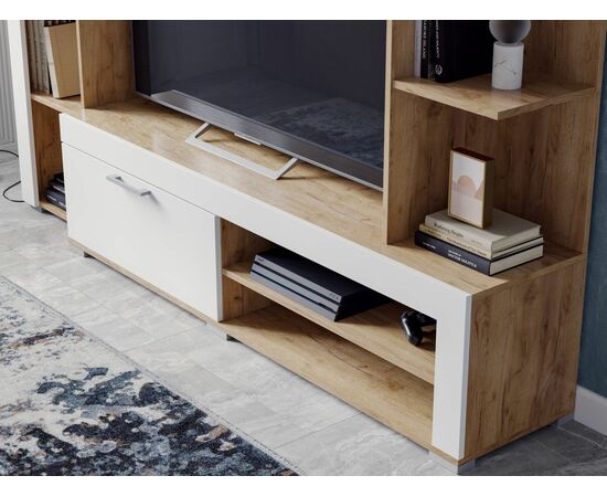 Стенка «Васанта», Софт вайт/Дуб крафт золото, изображение 4 | Интернет магазин мебели и декора LifeDekor