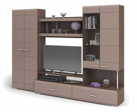 Стенка «Вегас», Кофе с молоком/шимо темный, изображение 3 | Интернет магазин мебели и декора LifeDekor